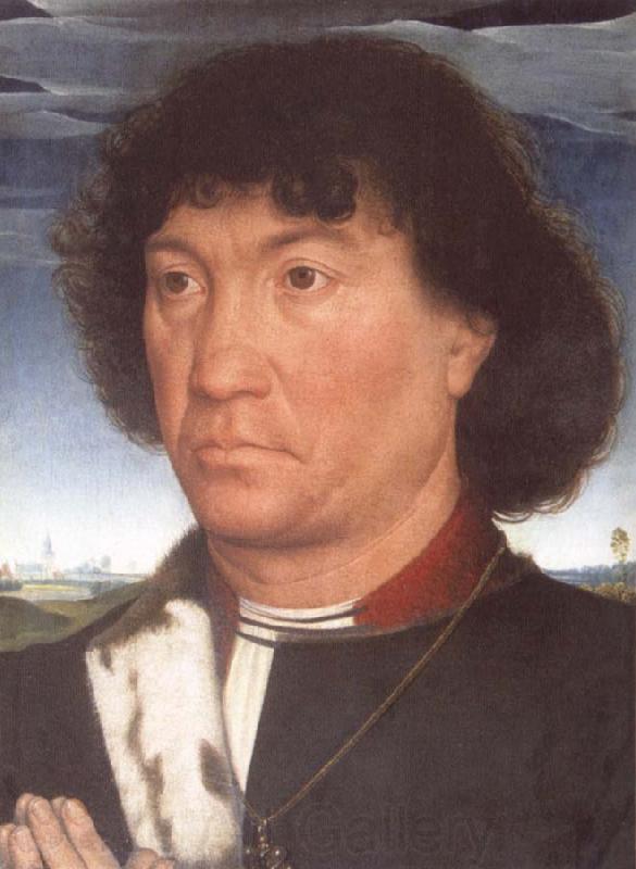 Hans Memling Portrait of a Man at Prayer before a Landscape Germany oil painting art
